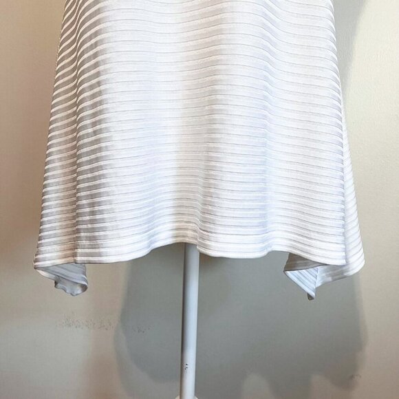 NWOT LACOSTE IVORY WHITE STRIPED NECK ASYMMETRICAL TUNIC TOP - 10 (42) - Picture 5 of 10